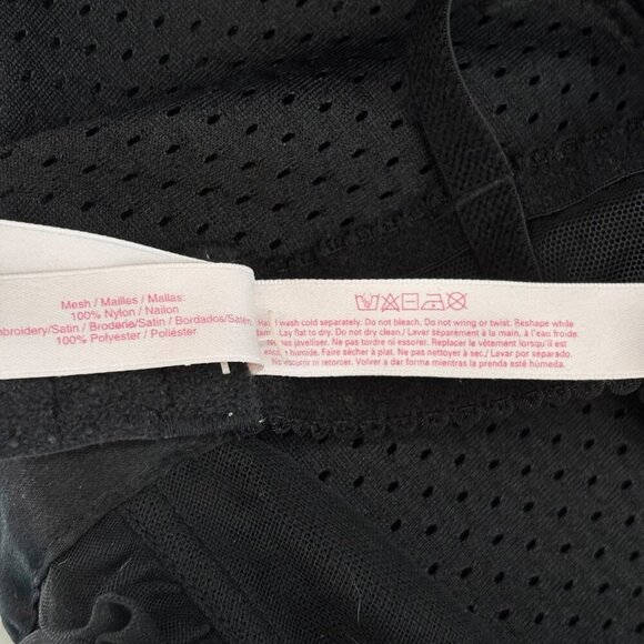 Victorias Secret Apron Lingerie 34C Black Sheer Mesh Lace Bustier French Maid - Picture 8 of 9